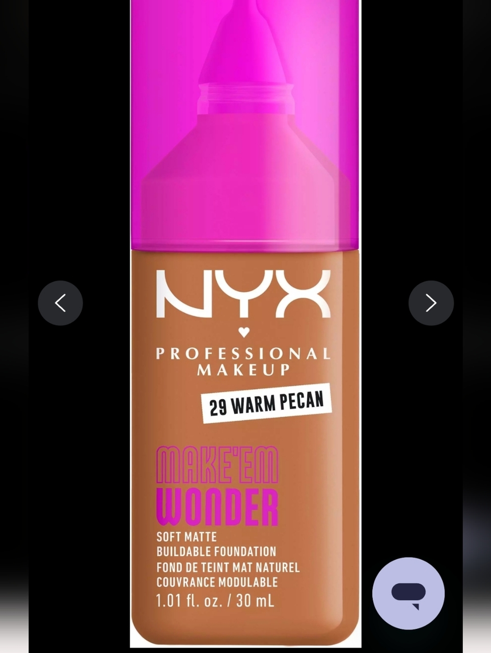Make 'Em Wonder Soft Matte Foundation — 29 Warm Pecan (Pink Cap)